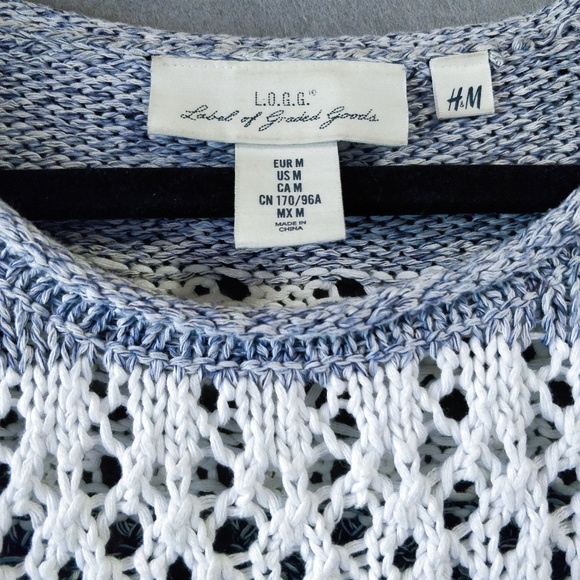 H&M Blue/White Diagonal Striped Sweater - Picture 3 of 6